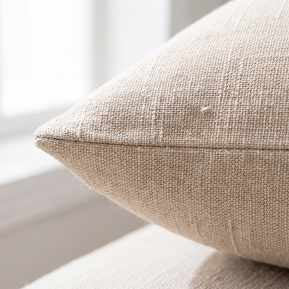 Soft Textured Cushion Cover – Light Beige – fabric close-up