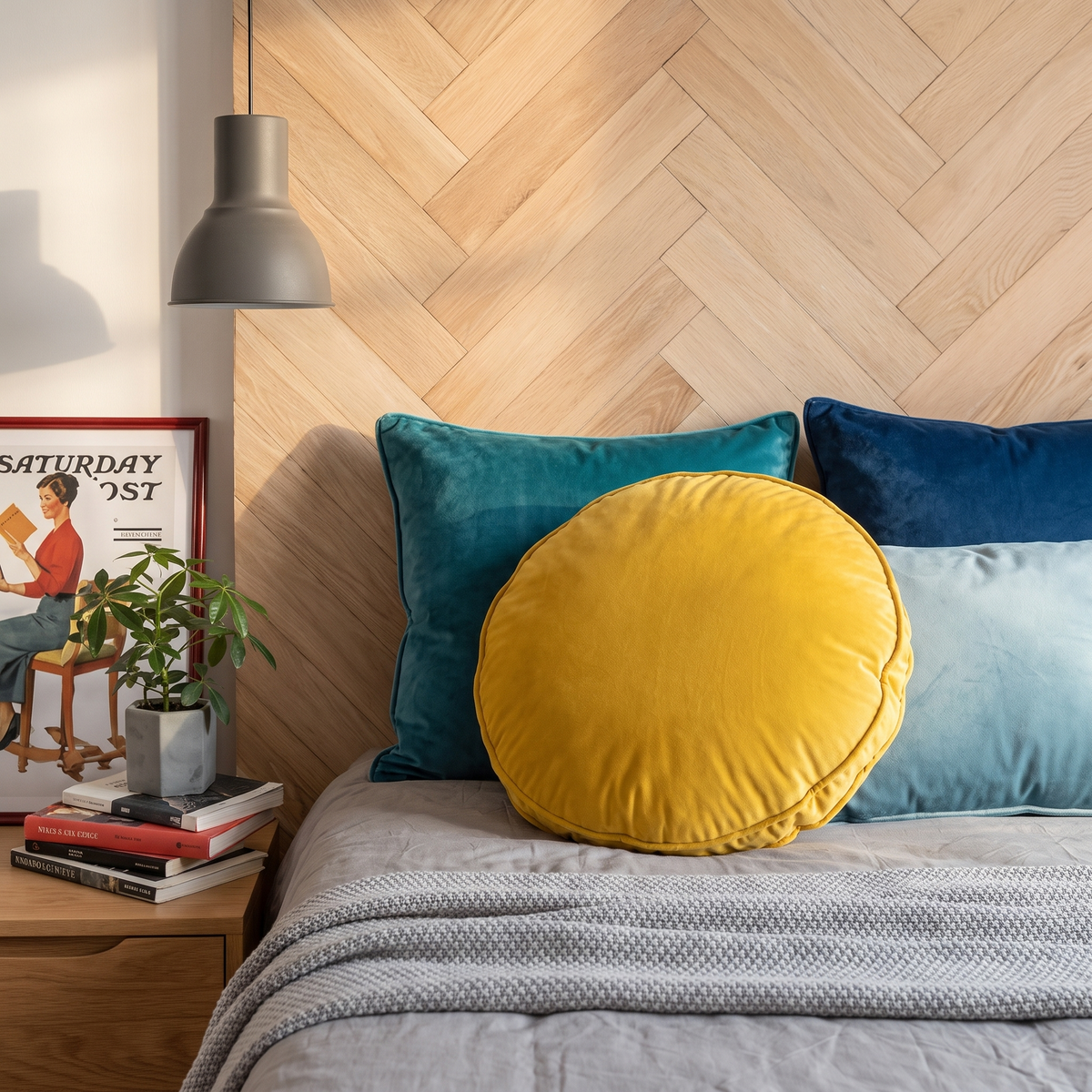 Luxe Velvet Round Seat Cushion – styled in a second room