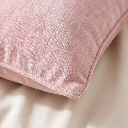 Blush Pink Chenille Cushion Cover – fabric close-up