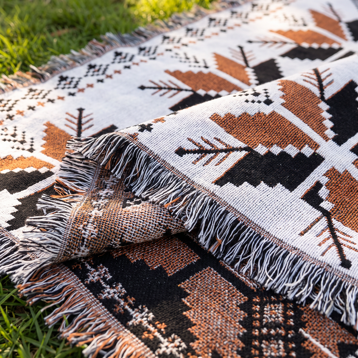 Moroccan Boho Picnic Blanket – material close-up