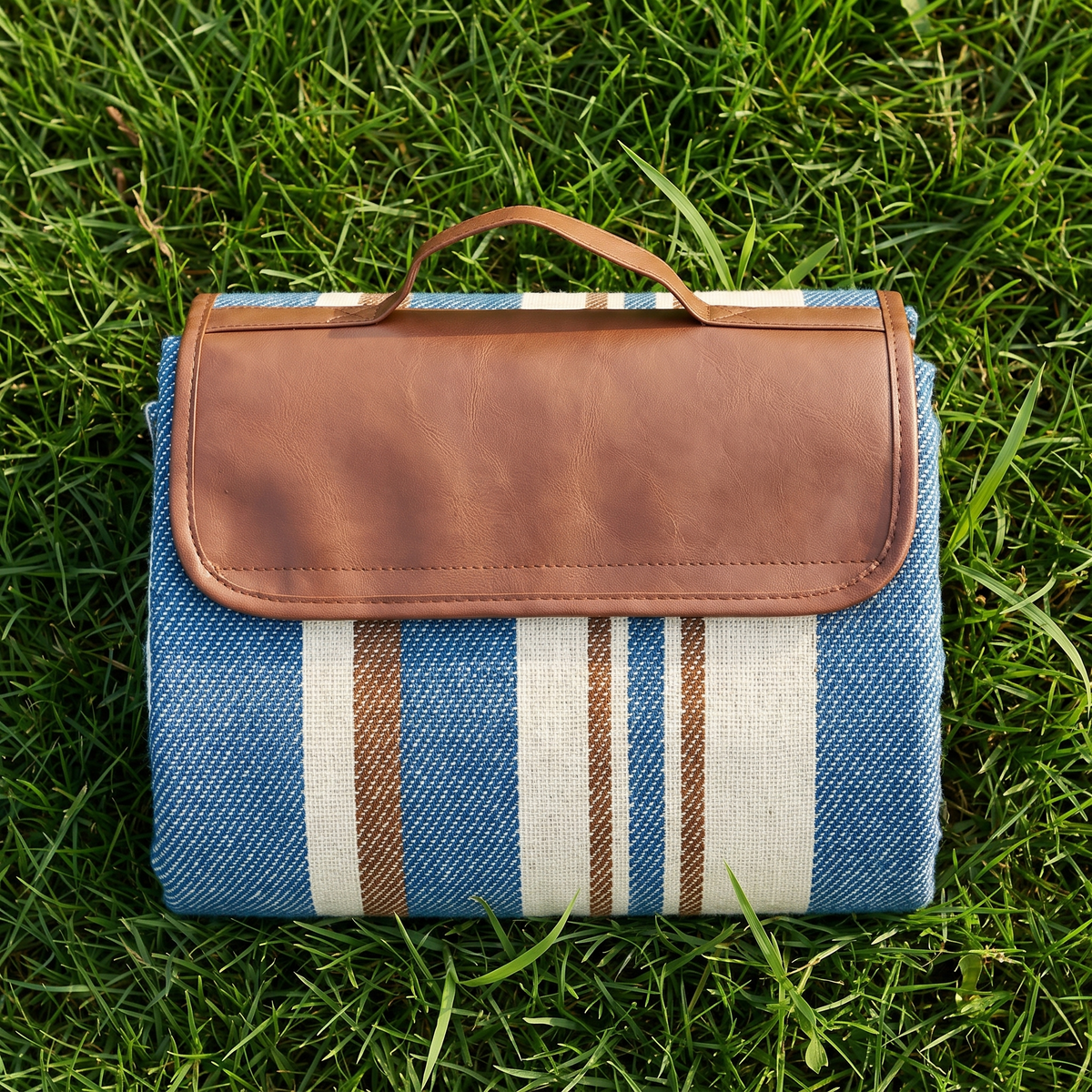 Dual-Layer Picnic Blanket – Portable – laid out from above