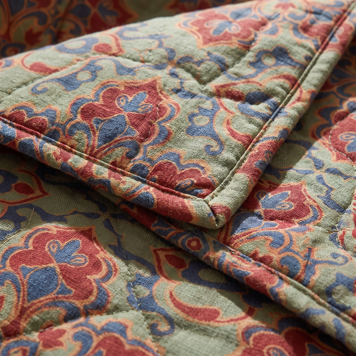 Heritage Floral Cotton Summer Throw Blanket – weave close-up
