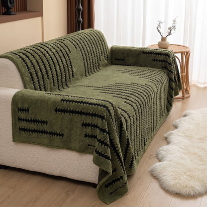 Heritage Plush Tufted Couch Cover – fitted on a sofa
