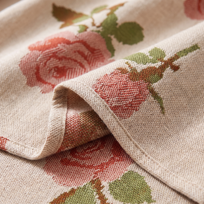 Rose Print Bamboo Cooling Blanket – weave close-up