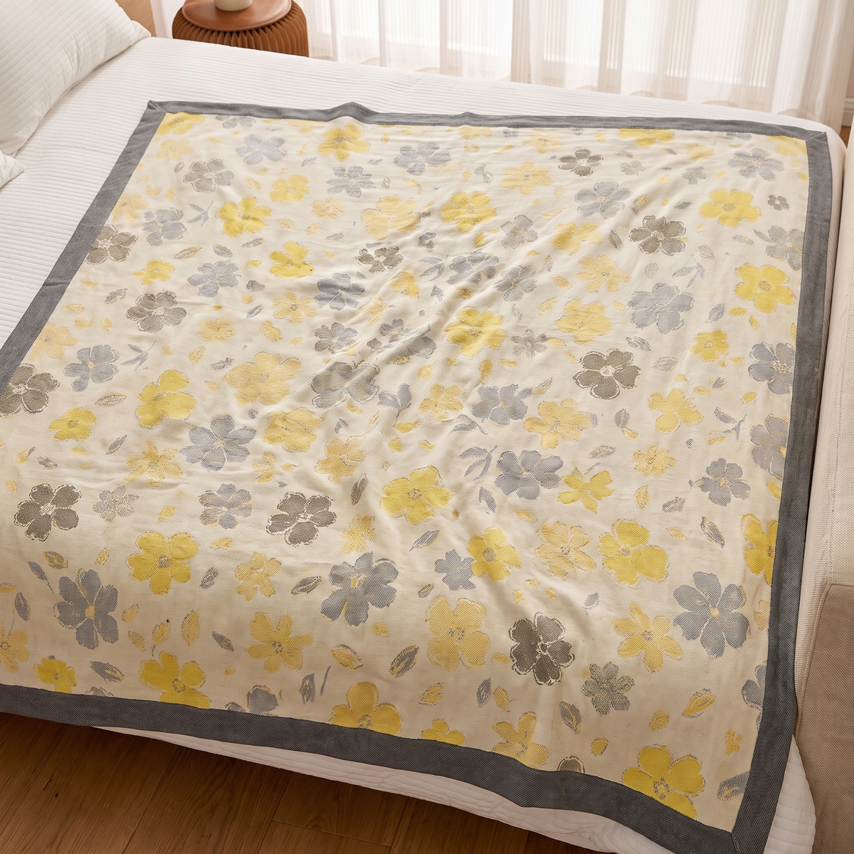 Maple Leaf Bamboo Cooling Blanket – full size laid flat