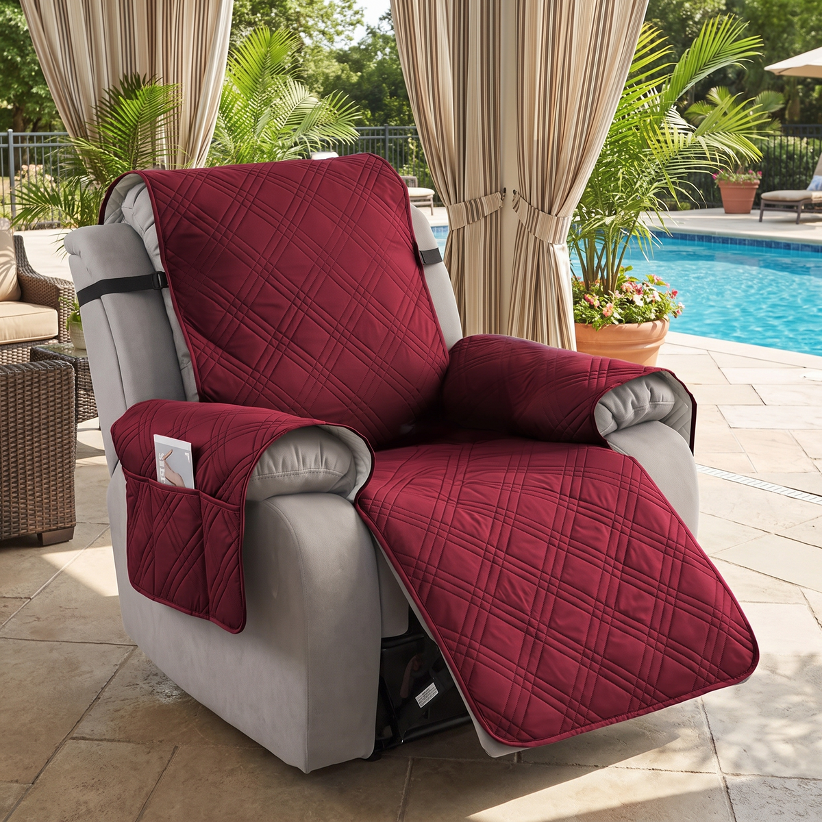 Waterproof Recliner Slipcover – Premium – fitted on a sofa