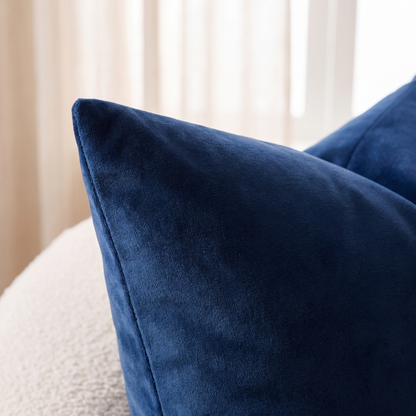 Soft Velvet Cushion Cover – Dark Navy – fabric close-up