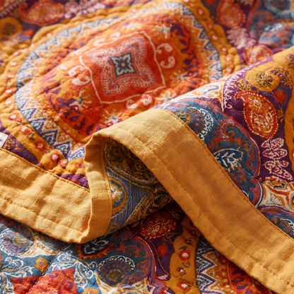 Sunrise Boho Reversible Cotton Throw Blanket – weave close-up