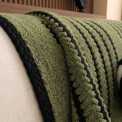 Heritage Plush Tufted Couch Cover – fabric close-up