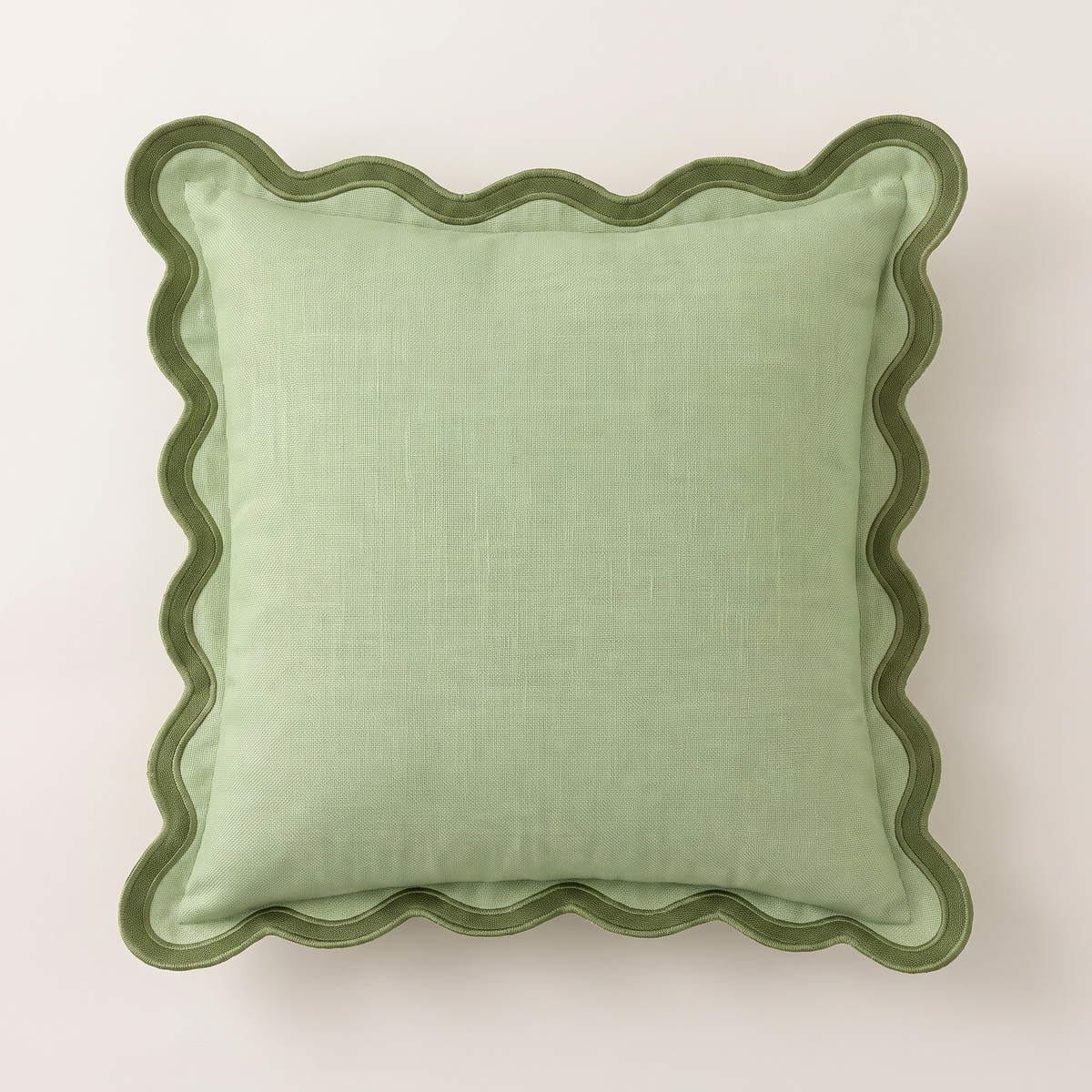 Boho Cotton Christmas Cushion Cover – Sage – front view