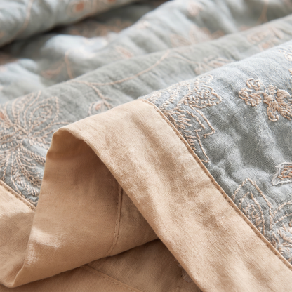 Floral Dream Cotton Throw Blanket – weave close-up