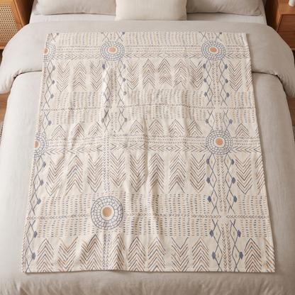 Reversible Chic Cotton Throw Blanket – full size laid flat