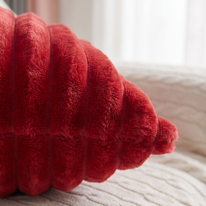 Plush Velvet Cushion Cover – Red – fabric close-up