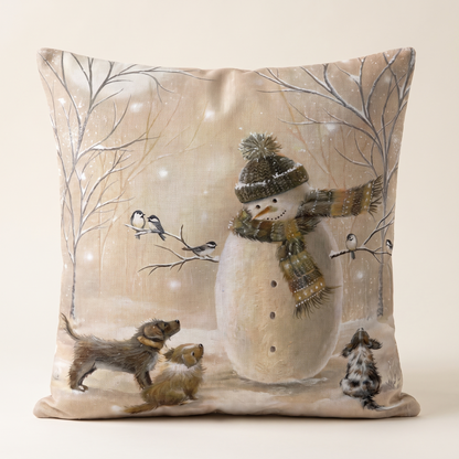 Winter Motif Christmas Cushion Cover – front view