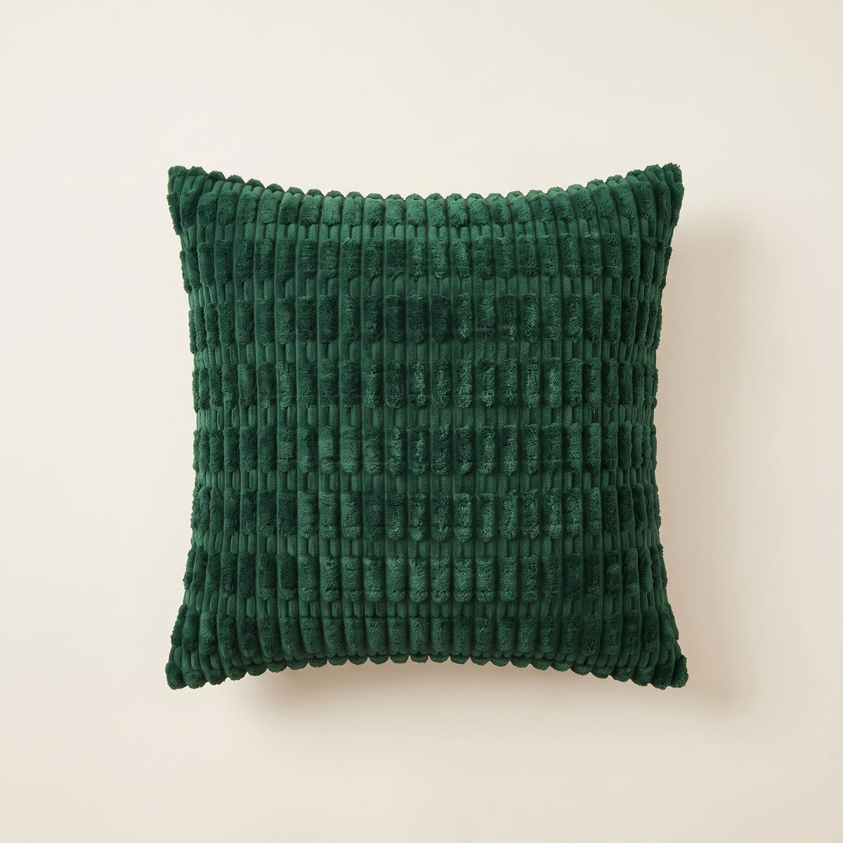 Boho Striped Corduroy Cushion Cover – Christmas Green – front view