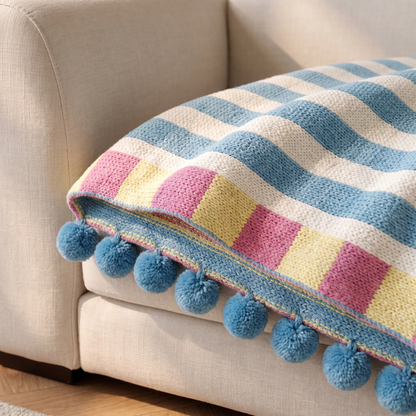 Pastel Striped Couch Cover – Atelier – fabric close-up