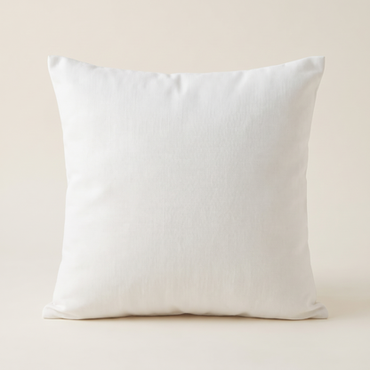 Cotton Linen Cushion Cover – White – front view