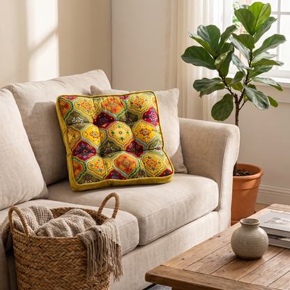 Moroccan Tie-Strap Cushion Cover – styled on a sofa