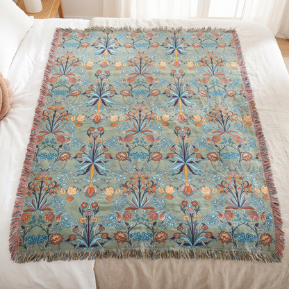 Wild Petal Pure Cotton Reversible Throw Blanket – full size laid flat