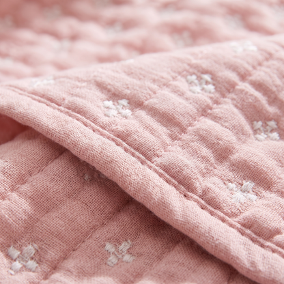Diamond Dot Cotton Throw Blanket – weave close-up