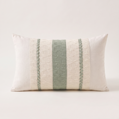 Boho Lumbar Cushion Cover – Sage Green – front view