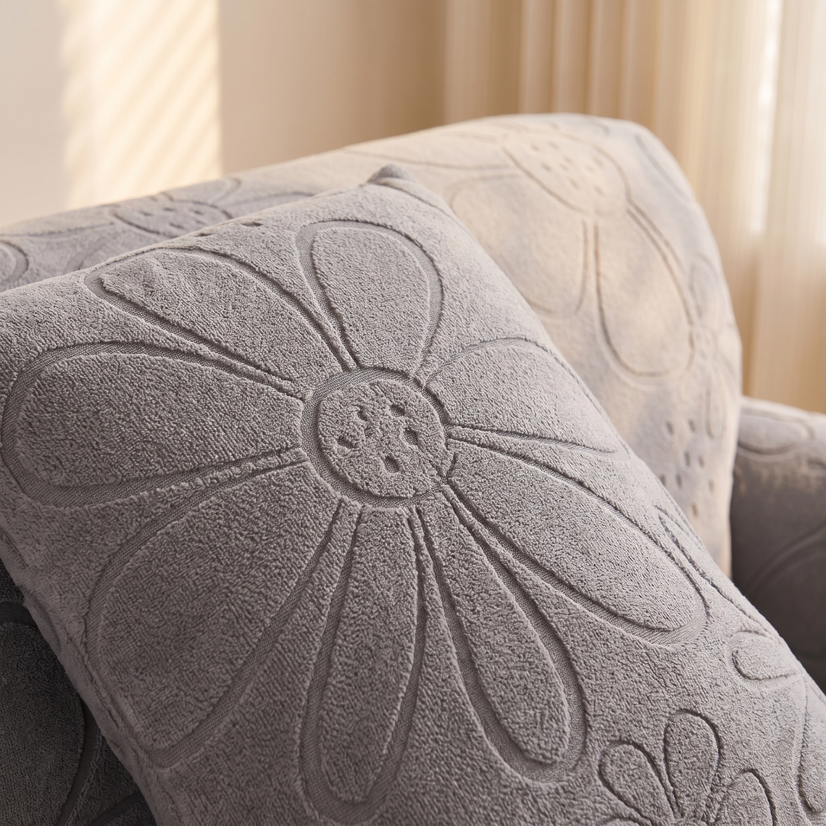 Daisy Print Stretch Dining Chair Cover – fabric close-up