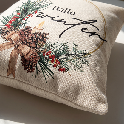 Classic Christmas Cushion Covers – Set of 4 – print close-up