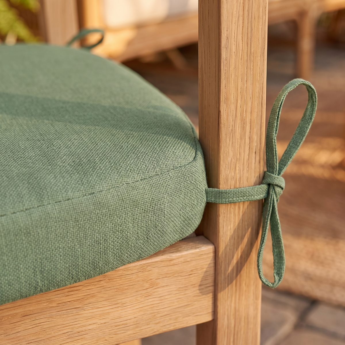 Memory Foam Dining Chair Pad with Ties – fabric close-up