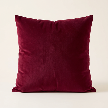 Luxe Velvet Christmas Cushion Cover – Wine Red – front view