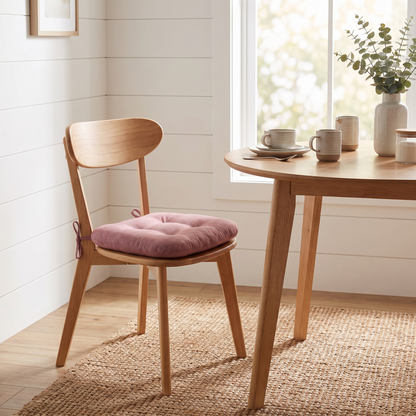 Zen Tufted Chair Cushion – Soft Beige – styled in a second room