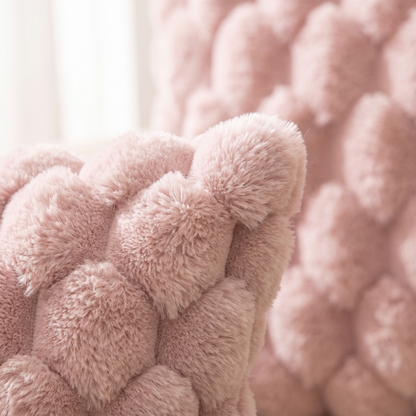 Plush Marshmallow Cushion Cover – Cream – fabric close-up