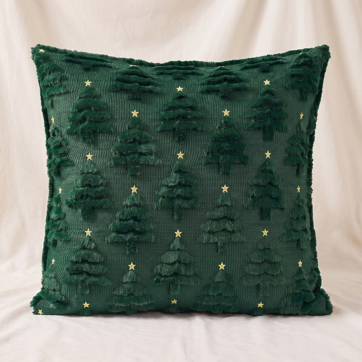Christmas Tree Cushion Cover – Green – front view