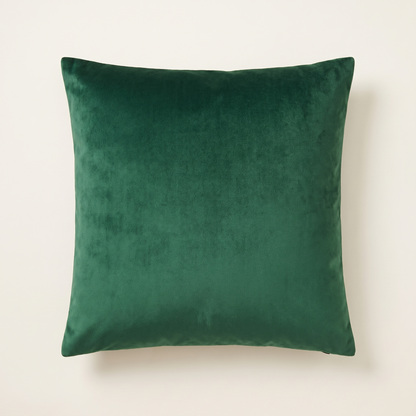 Luxe Velvet Christmas Cushion Cover – Emerald Green – front view