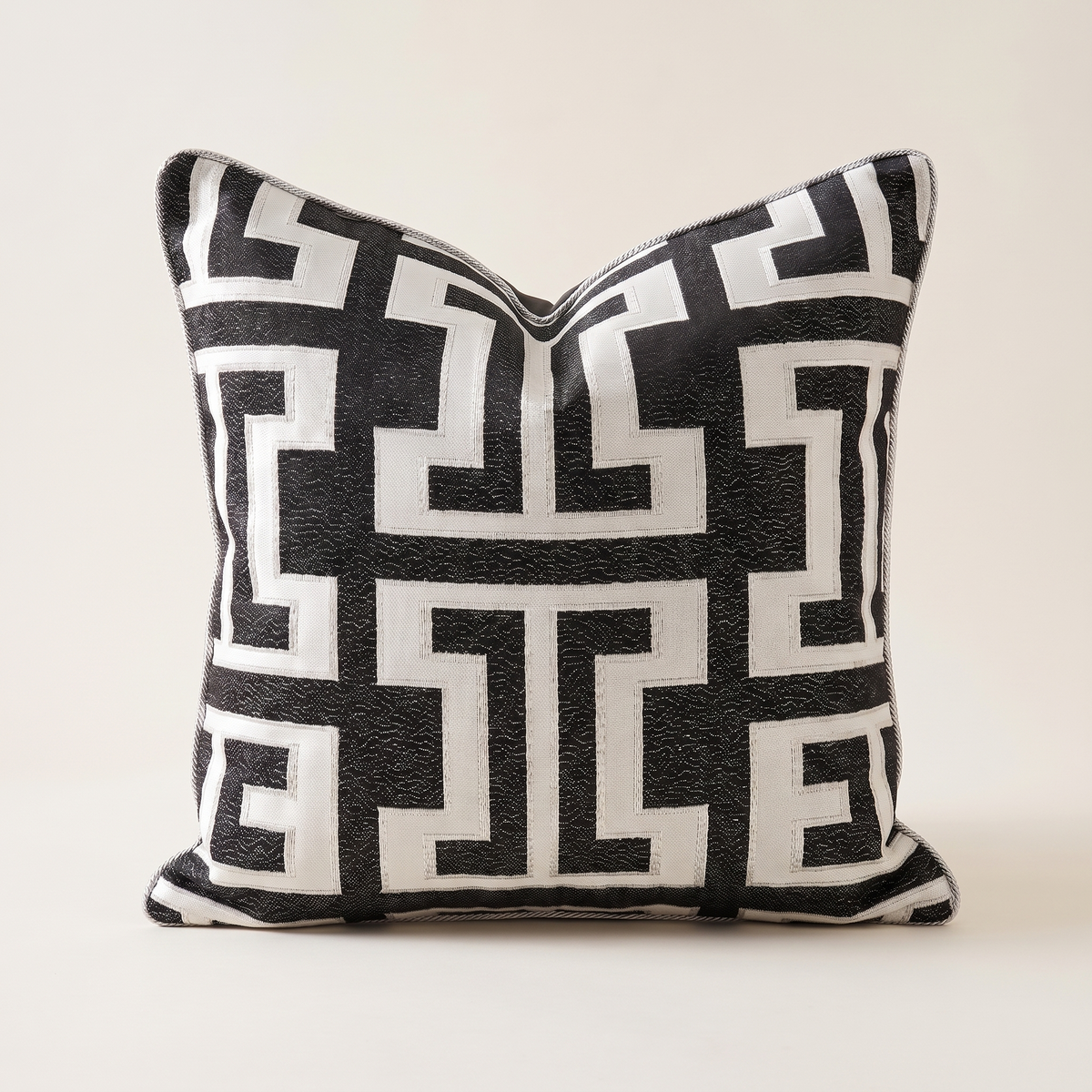 Geometric Jacquard Cushion Cover – front view