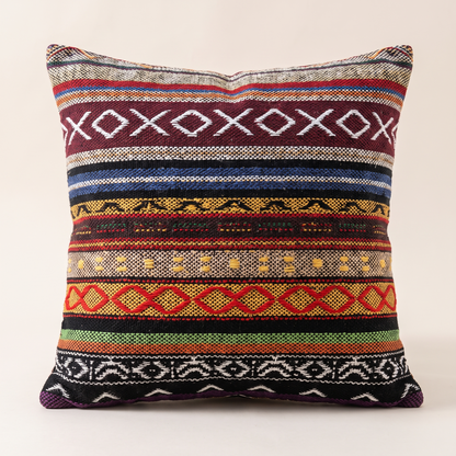 Boho Geometric Cushion Cover – Tribal Print – front view