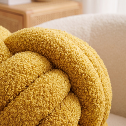 Knotted Boucle Cushion – fabric close-up