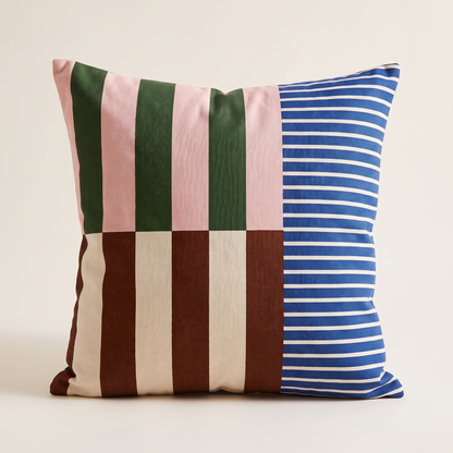Mod Block Striped Cushion Cover – front view