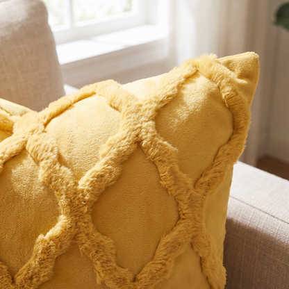 Boho Velvet Cushion Cover – Textured Stripe – fabric close-up