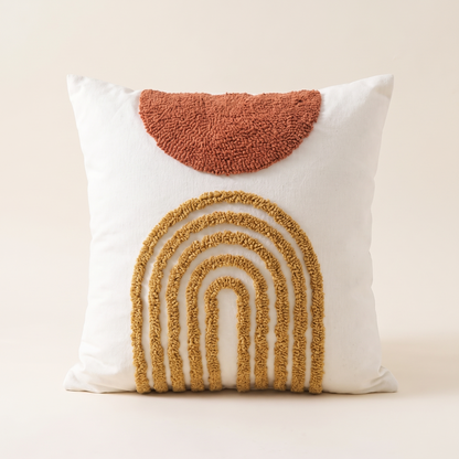 Geometric Embroidered Cushion Cover – Eden – front view