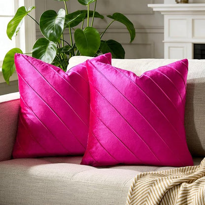 Gold Velvet Throw Pillow Cover - Pink