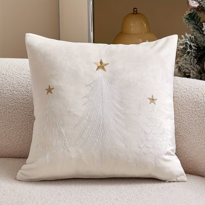 Winter Velvet Throw Pillow Cover - Beige
