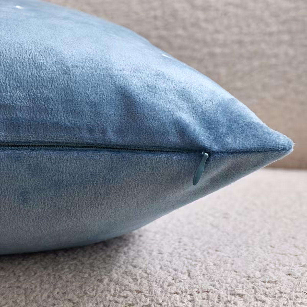 Winter Velvet Throw Pillow Cover - Hazel Blue