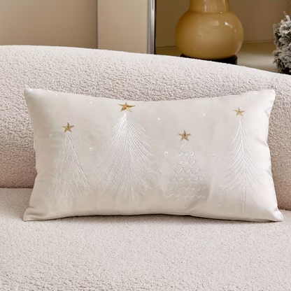 Winter Velvet Throw Pillow Cover - Beige