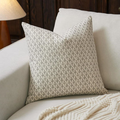 Farmhouse Style Accent Throw Pillow Cover - Light Grey