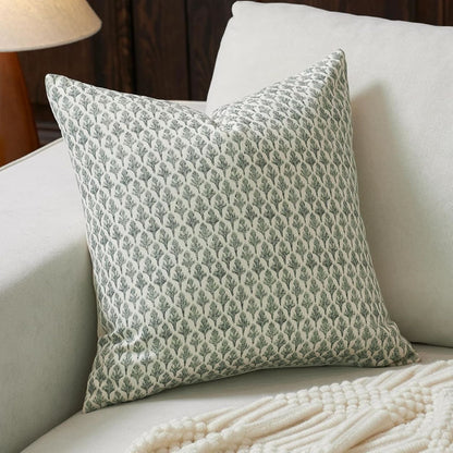Farmhouse Style Accent Throw Pillow Cover -  Green