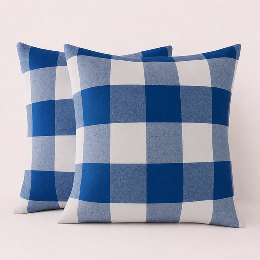 Striped Throw Pillow Cover Cases-Buffalo Blue