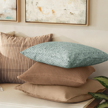 Pinstripe Decorative Throw Pillow Cover- Brown