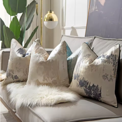 Luxury Geometric Pillow Cover Design - Blue