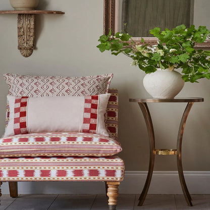 Checkered Accent Lumbar Pillow Cover