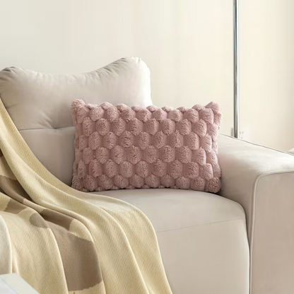 Plush Throw Pillow Cover- Pink